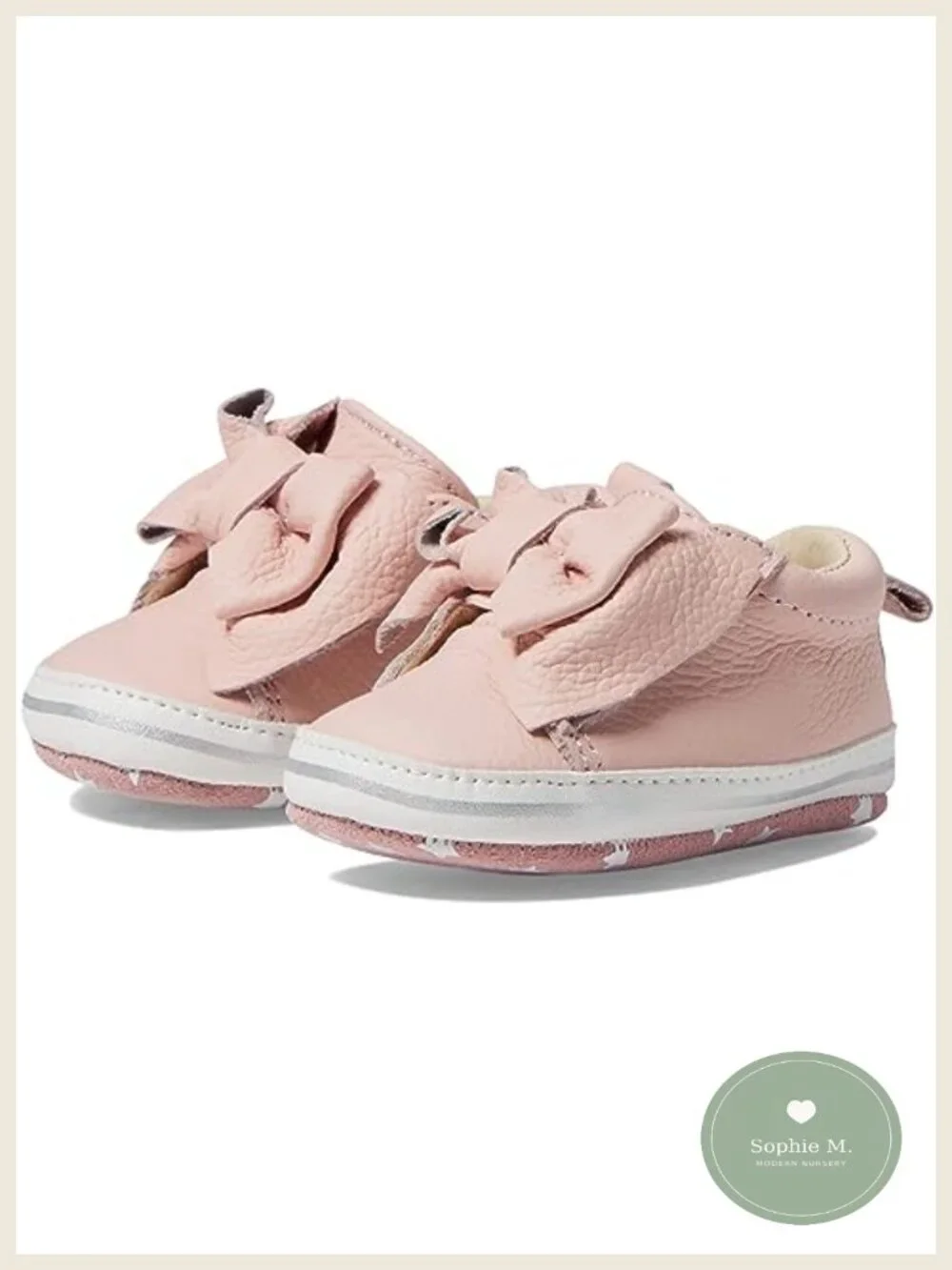 Robeez First Kicks Baby Girl & Unisex Sneakers for Infant/Toddler, Leather,